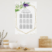 Plan de table de mariage élégant affiche de verdur (Cuisine)