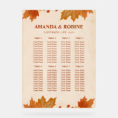 Plan de table de mariage élégant aux feuilles d'ér (Recto)