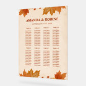Plan de table de mariage élégant aux feuilles d'ér (Angle)