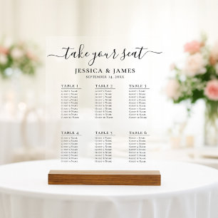 Plan de table de mariage élégant avec 6 tables