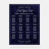Plan de table de mariage élégant bleu marine (Recto)