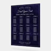 Plan de table de mariage élégant bleu marine (Angle)