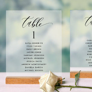 Plan de table de mariage élégant carte style givré