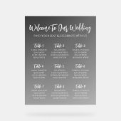 Plan de table de mariage élégant noir et blanc (Recto)