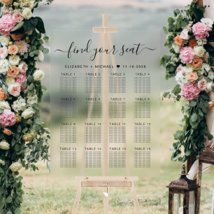 Plan de table de mariage élégant pour 16 tables
