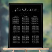 Plan de table de mariage en acrylique noir minimal (Neutre)