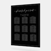 Plan de table de mariage en acrylique noir minimal (Angle)