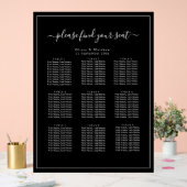 Plan de table de mariage en acrylique noir minimal (Mariage)