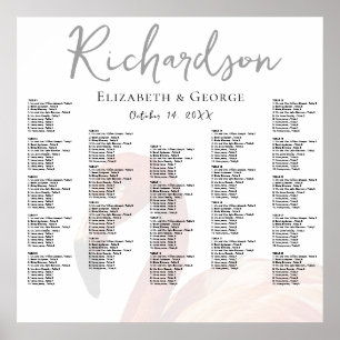 Plan de table de mariage Flamingo Poster
