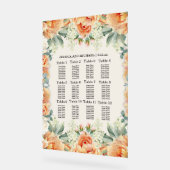 Plan de table de mariage floral blanc pêche et ver (Angle)
