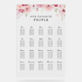 Plan de table de mariage floral rose pour 20 table (Recto)