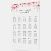 Plan de table de mariage floral rose pour 20 table (Angle)