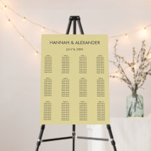 Plan de table de mariage jaune citrique insulaire