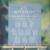 Plan de table de mariage moderne 10 tables bleu po (Neutre)