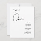 Plan de table de mariage moderne, carte minimalist (Devant)