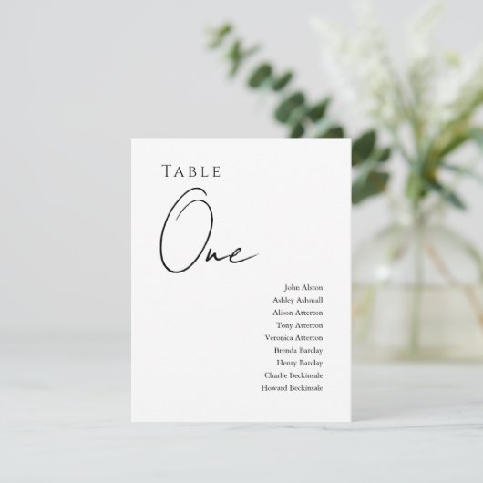Plan de table de mariage moderne, carte minimalist (Debout devant)