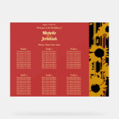 Plan de table de mariage moderne corail au coucher (Recto)