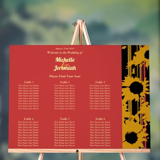 Plan de table de mariage moderne corail au coucher (Neutre)