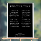 Plan de table de mariage moderne noir et blanc (Neutre)