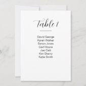 Plan de table de mariage moderne numéro de table (Devant)