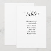 Plan de table de mariage moderne numéro de table (Devant / Derrière)