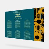Plan de table de mariage moderne Tournesol Bleu sa (Angle)