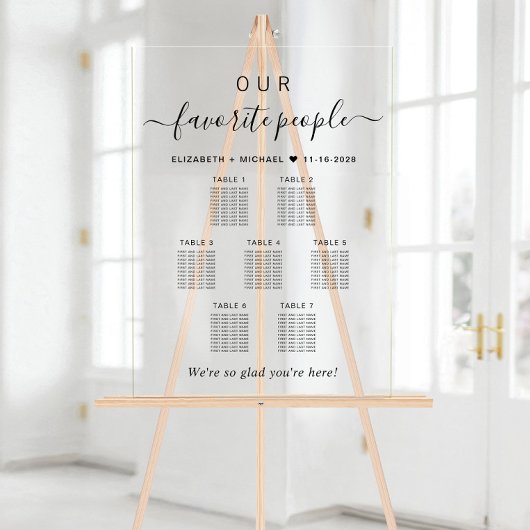 Plan de table de mariage Our Favorite People 7
