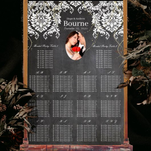 Plan de table de mariage photo damassé tableau noi