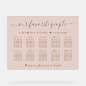 Plan de table de mariage Rose Or Personnes Préféré (Recto)