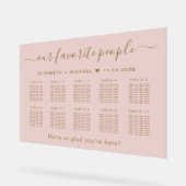 Plan de table de mariage Rose Or Personnes Préféré (Angle)