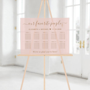 Plan de table de mariage Rose Or Personnes Préféré