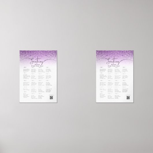 Plan de table de mariage rose romantique (Recto)