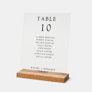 Plan de table de mariage simple minimaliste noir e