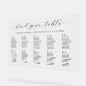 Plan de table de mariage simple par ordre alphabét (Angle)