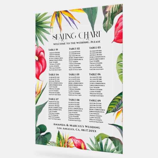 Plan de table de mariage tropical (Angle)