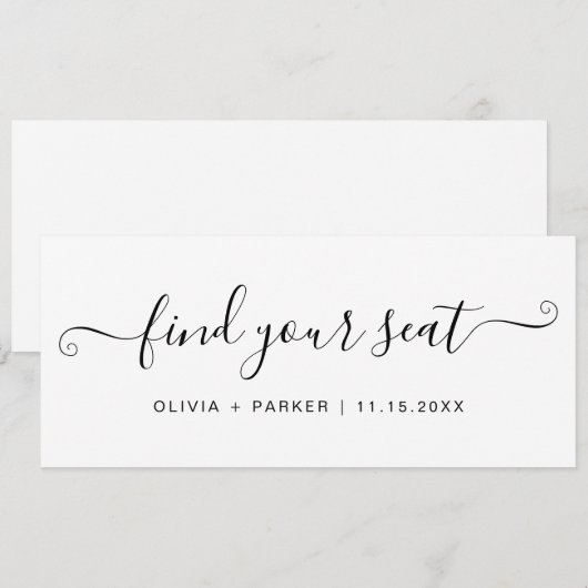 Plan de table de mariage Trouvez votre siège Carte (Devant / Derrière)