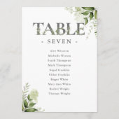 Plan de table de numéros de table de typographie d (Dos)