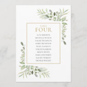 Plan de table élégant à verdure numéro de table (Dos)