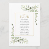 Plan de table élégant à verdure numéro de table (Devant)