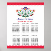 Plan de table Fiesta Mariage Jour Poster Siège (Devant)