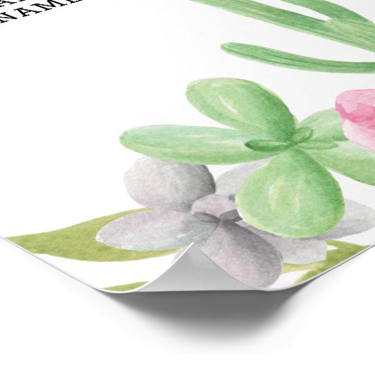 Plan de table Fiesta Poster Mariage 8 Cactus assis (Coin)