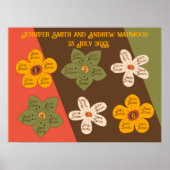 Plan de table mariage des années 70 Poster (Devant)