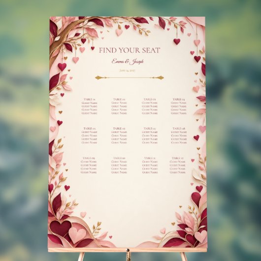 plan de table mariage tomber amoureux (Neutre)