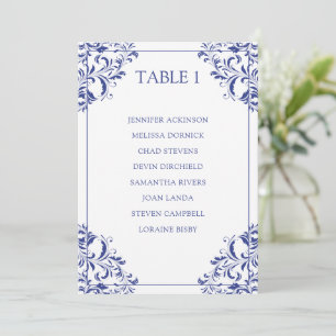 Plan de table Nadine Liste Table Carte Bleu Roya