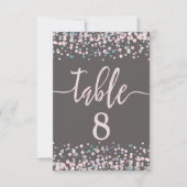 Plan de table numéro de table Confetti Rose pastel (Devant)