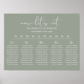 Plan de table vert sauge Mariage Tableau de sièges (Devant)