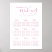 plan de tableau de script simple en rose mariage (Devant)