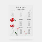 Plan de tables "Coquelicots" (Recto)