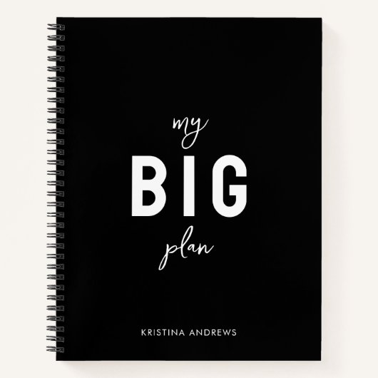 Plan de vie motivationnel Journal noir et blanc (Devant)