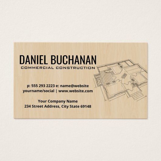 Plan de vue d'ensemble | Fond en bois (Devant)